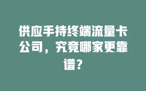 供应手持终端流量卡公司,究竟哪家更靠谱?