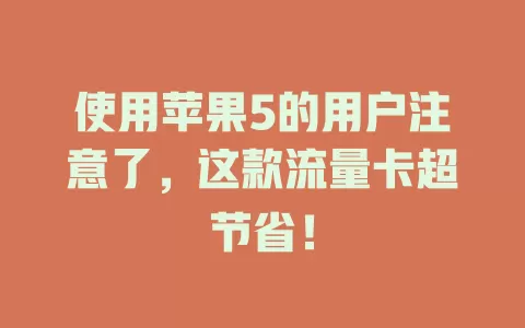 使用苹果5的用户注意了,这款流量卡超节省!