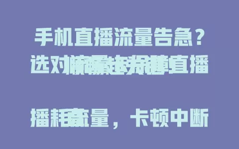 手机直播流量告急?选对流量卡保障直播顺畅超关键!
直播耗流量,卡顿中断愁坏主播。选流量卡得看额度,上百GB才够;要网络快,知名运营商卡出色;费用得权衡,性价比套餐很重要;还有使用限制和服务质量也别忘。综合考量选对卡,直播更顺事业兴!