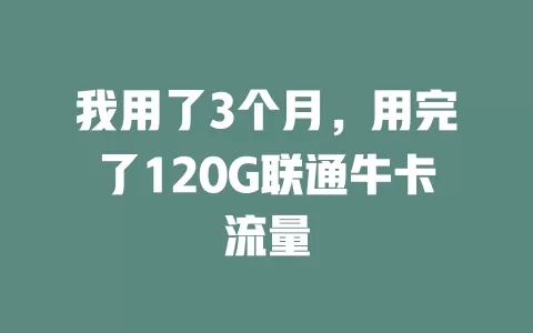 我用了3个月,用完了120G联通牛卡流量