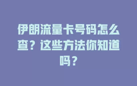 伊朗流量卡号码怎么查?这些方法你知道吗?