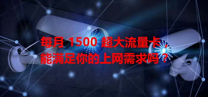每月 1500 超大流量卡,能满足你的上网需求吗?