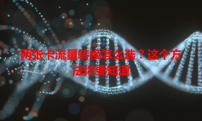 两张卡流量转换怎么选?这个方法你要知道