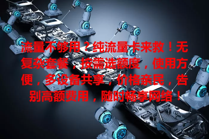 流量不够用?纯流量卡来救!无复杂套餐,按需选额度,使用方便,多设备共享,价格亲民,告别高额费用,随时畅享网络!