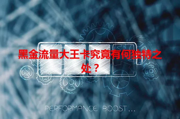 黑金流量大王卡究竟有何独特之处?