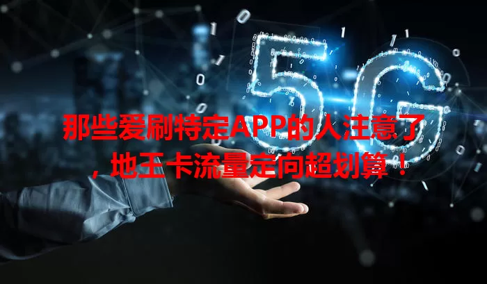 那些爱刷特定APP的人注意了,地王卡流量定向超划算!