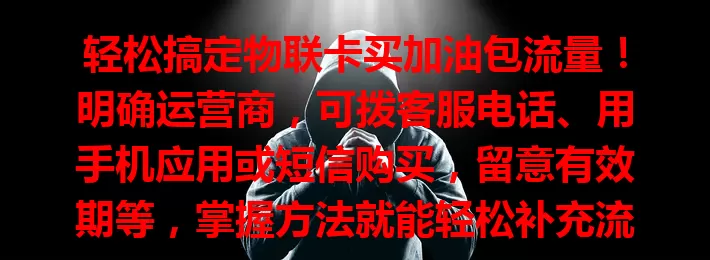 轻松搞定物联卡买加油包流量!明确运营商,可拨客服电话、用手机应用或短信购买,留意有效期等,掌握方法就能轻松补充流量