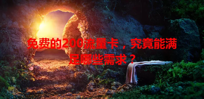 免费的200流量卡,究竟能满足哪些需求?