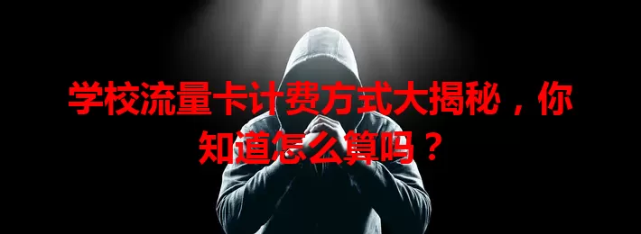 学校流量卡计费方式大揭秘,你知道怎么算吗?