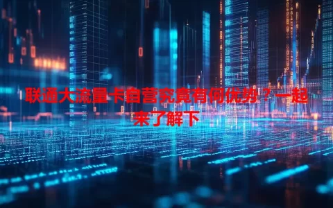 联通大流量卡自营究竟有何优势？一起来了解下