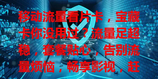 移动流量看片卡,宝藏卡你没用过?流量足超稳,套餐贴心,告别流量烦恼,畅享影视,赶紧试试!