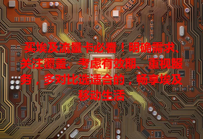 买埃及流量卡必看!明确需求、关注覆盖、考虑有效期、重视服务,多对比选适合的,畅享埃及移动生活