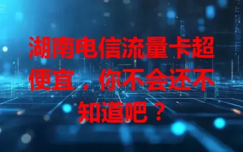 湖南电信流量卡超便宜，你不会还不知道吧？