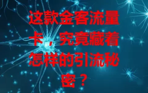 这款金客流量卡，究竟藏着怎样的引流秘密？