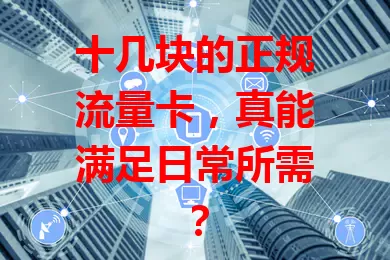 十几块的正规流量卡,真能满足日常所需?