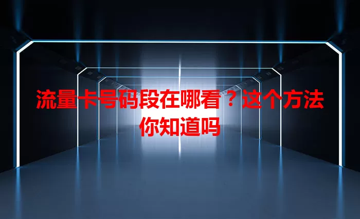 流量卡号码段在哪看?这个方法你知道吗