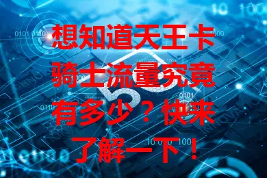 想知道天王卡骑士流量究竟有多少？快来了解一下！