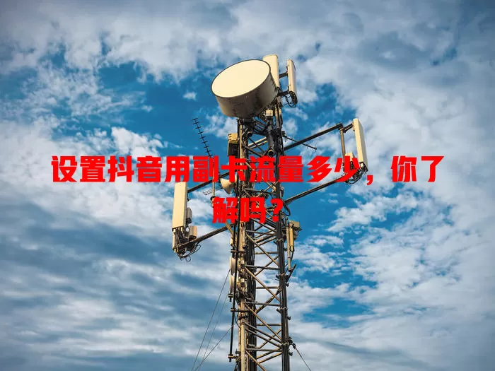 设置抖音用副卡流量多少,你了解吗?