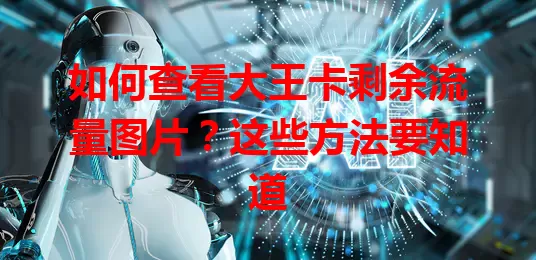 如何查看大王卡剩余流量图片?这些方法要知道