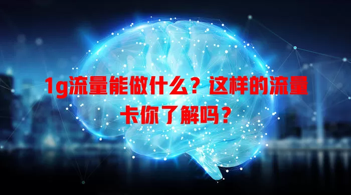 1g流量能做什么?这样的流量卡你了解吗?