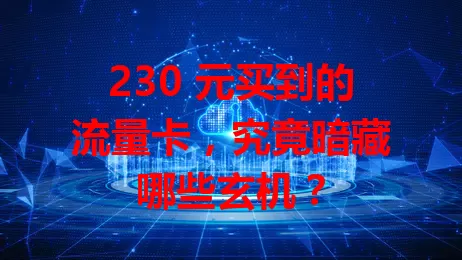230 元买到的流量卡,究竟暗藏哪些玄机?