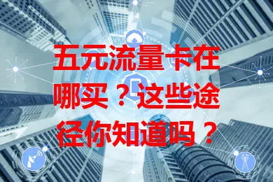 五元流量卡在哪买?这些途径你知道吗?