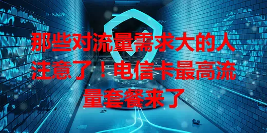 那些对流量需求大的人注意了!电信卡最高流量套餐来了