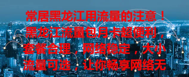 常居黑龙江用流量的注意!黑龙江流量包月卡超便利,套餐合理,网络稳定,大小流量可选,让你畅享网络无烦恼,快找到适合自己的开启上网之旅