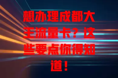 想办理成都大王流量卡?这些要点你得知道!