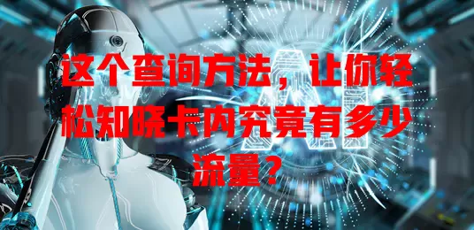 这个查询方法,让你轻松知晓卡内究竟有多少流量?
