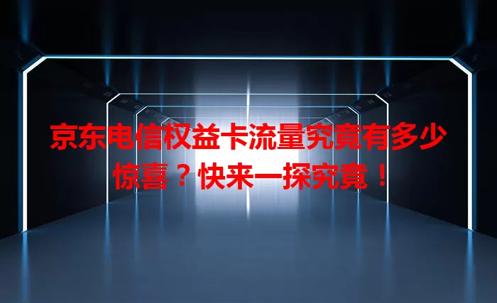京东电信权益卡流量究竟有多少惊喜?快来一探究竟!