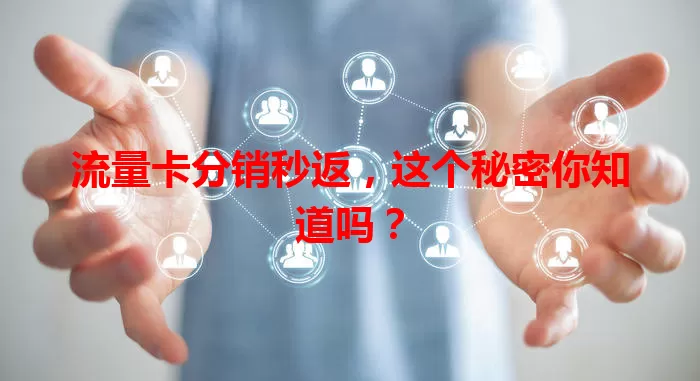 流量卡分销秒返,这个秘密你知道吗?