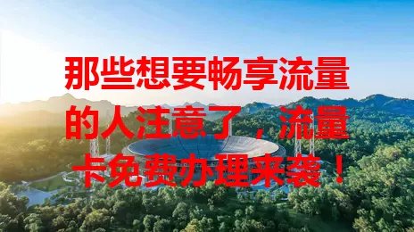 那些想要畅享流量的人注意了,流量卡免费办理来袭!