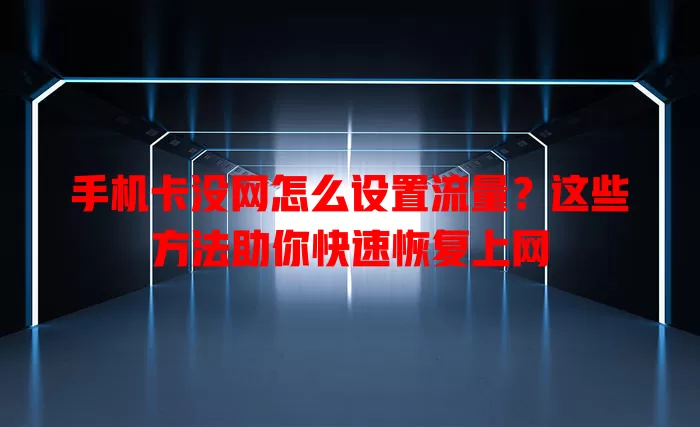手机卡没网怎么设置流量?这些方法助你快速恢复上网