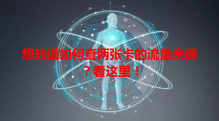 想知道如何查两张卡的流量余额?看这里!