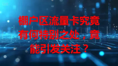 棚户区流量卡究竟有何特别之处,竟能引发关注?