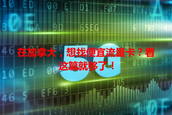 在加拿大,想找便宜流量卡?看这篇就够了!