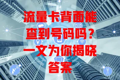 流量卡背面能查到号码吗?一文为你揭晓答案