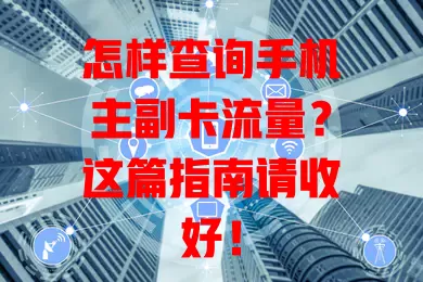 怎样查询手机主副卡流量?这篇指南请收好!