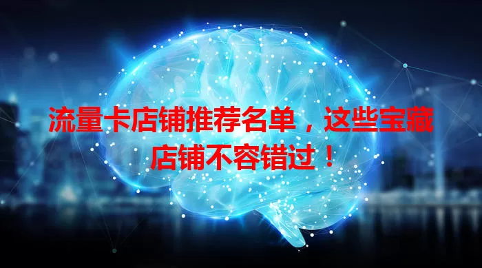 流量卡店铺推荐名单,这些宝藏店铺不容错过!