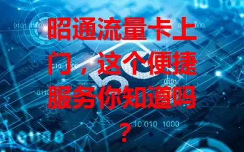 昭通流量卡上门，这个便捷服务你知道吗？