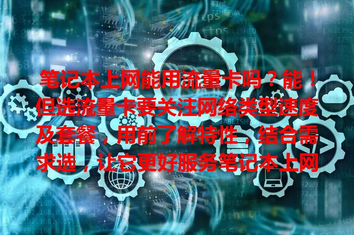 笔记本上网能用流量卡吗?能!但选流量卡要关注网络类型速度及套餐,用前了解特性,结合需求选,让它更好服务笔记本上网