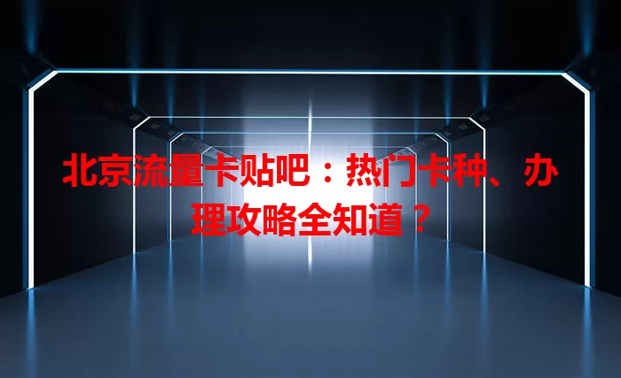 北京流量卡贴吧:热门卡种、办理攻略全知道?