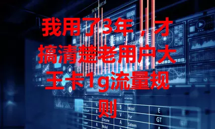 我用了3年,才搞清楚老用户大王卡1g流量规则