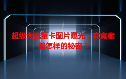 超级大流量卡图片曝光，究竟藏着怎样的秘密？