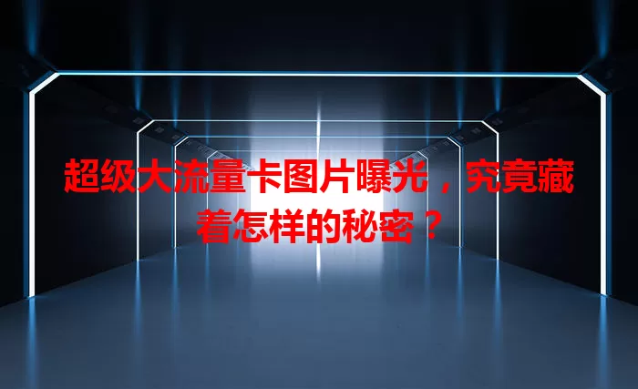 超级大流量卡图片曝光,究竟藏着怎样的秘密?