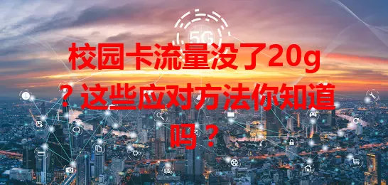 校园卡流量没了20g?这些应对方法你知道吗?