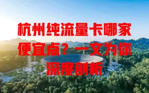杭州纯流量卡哪家便宜点？一文为你深度剖析