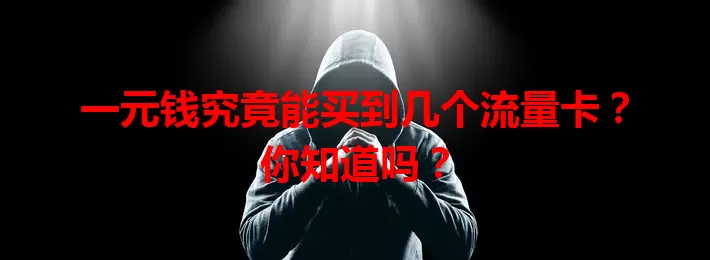 一元钱究竟能买到几个流量卡?你知道吗?