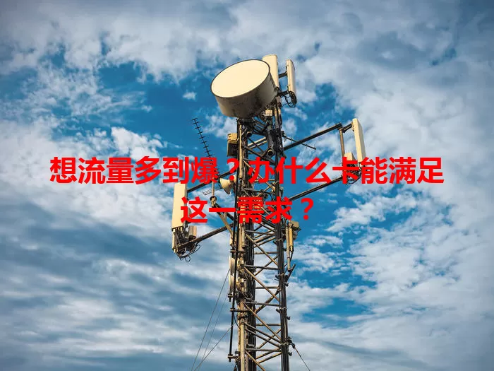 想流量多到爆?办什么卡能满足这一需求?